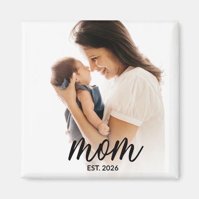 Imã Presente de Foto Estabelecido pela Mamãe (Frente)