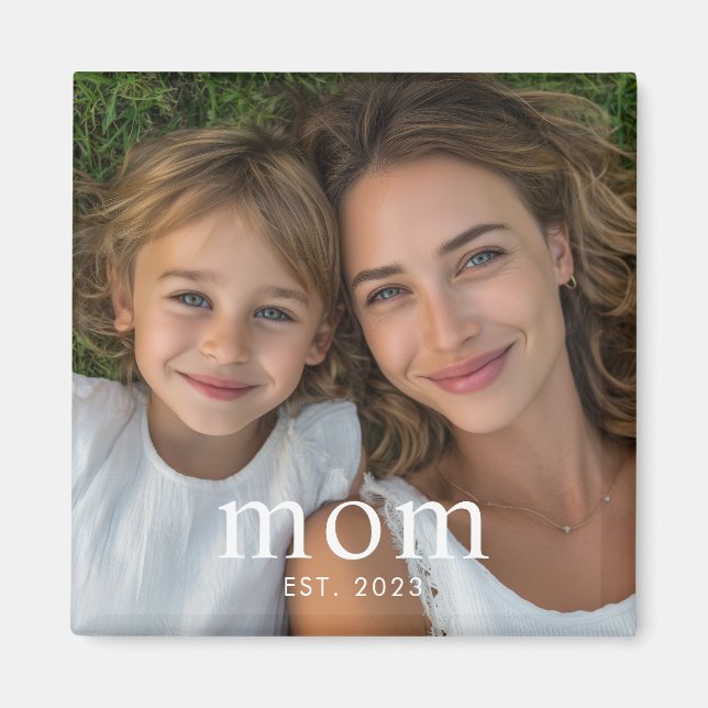 Imã Presente de Foto Estabelecido pela Mamãe (Frente)