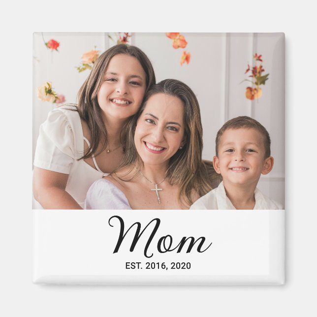 Imã Presente de Foto Estabelecido pela Mamãe (Frente)