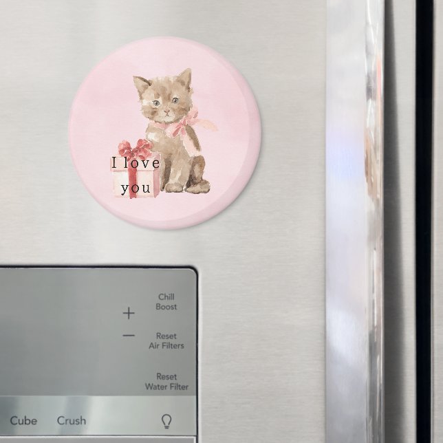 Imã Presente de Gato Rosa Amor (In Situ (Fridge))