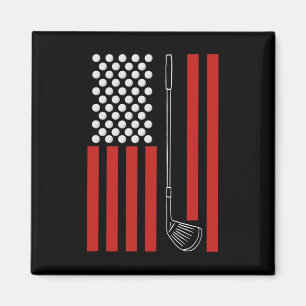 Imã Presente de Golfe da Bandeira Americana Retro Para