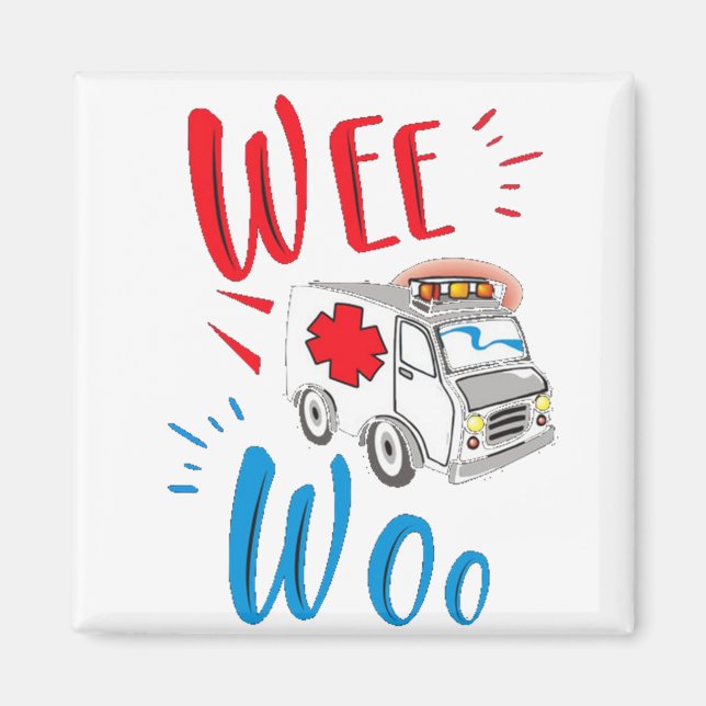 Imã presente de graduação, ambulância, paciente (Frente)