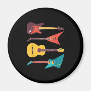 Imã Presente De Guitarra Elétrica E Guitarrista Acústi