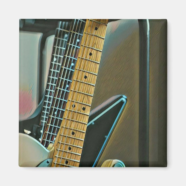 Imã presente de guitarra para dia de os pais (Frente)