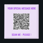 Imã Presente de ímã de código QR com texto personaliza<br><div class="desc">Escolha Cores e fontes - Magnet com suas informações especiais de código QR e texto personalizado Texto personalizado Texto moderno presente - Adicionar seu código QR - Imagem ou logotipo - foto / texto - nome ou outras informações / mensagem - Redimensionar e mover ou remover / adicionar elementos -...</div>