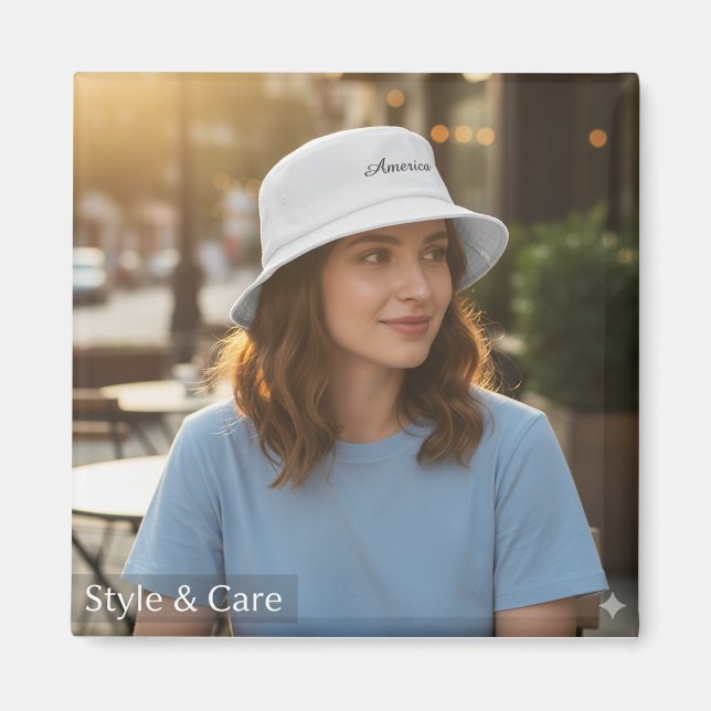 Imã Presente de Ímã Quadrado de Imagem Personalizada (Frente)