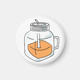 Imã Presente de Jarro de Mason de Suco de Laranja Fres