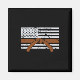 Imã Presente de Karatê da Bandeira Americana Lutador d