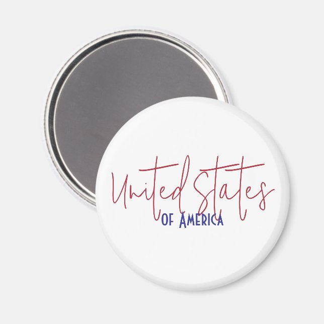Imã Presente de Lembrança de Viagem dos Estados Unidos (Front/Back)