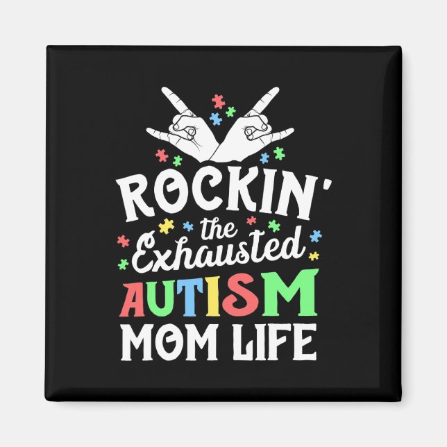 Imã Presente de Mãe Autista Balançando A Vida Cansada  (Frente)