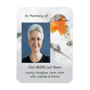 Ímã Presente de Memória Robin Bird Inglês