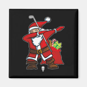 Imã Presente de Natal Dabbing Golfe Papai Noel Hip Hop