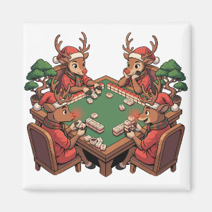 Imã Presente de Natal de Mahjong Engraçado do Rudo, o