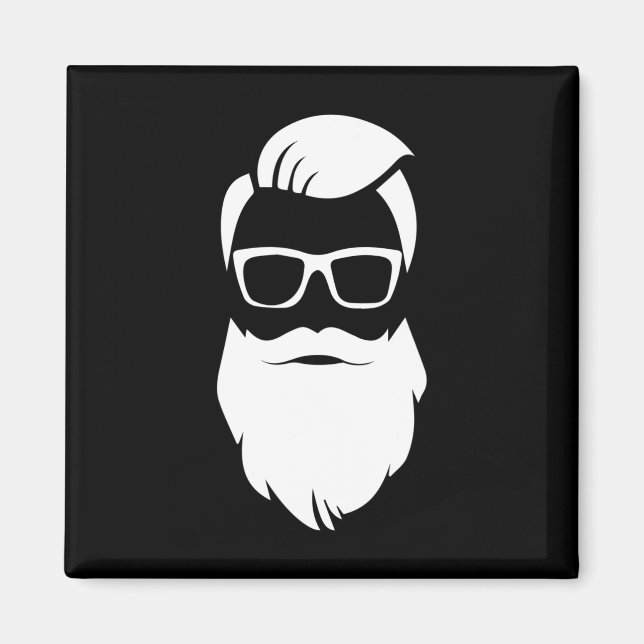 Imã Presente de Natal do Papai Noel Hipster de Jolly H (Frente)