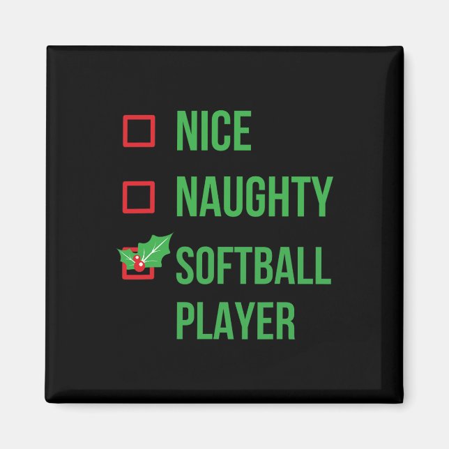Imã Presente de Natal do Softball Funny Pajama (Frente)