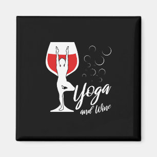 Imã Presente de Natal Eu Amo Yoga E Vinho