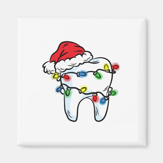 Imã Presente de Natal Luz Santa Dentista Higiene Denta (Frente)