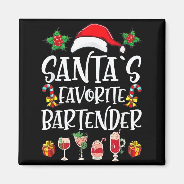 Imã Presente de Natal para Barman Favorito do Papai No (Frente)