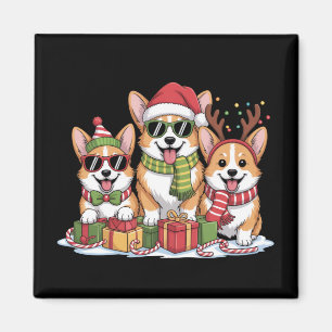 Imã Presente de Natal para Mãe Amante de Cães Corgi
