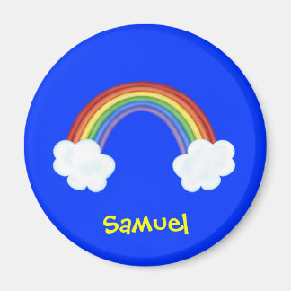 Imã Presente de Nome Personalizado do Arco-Íris e Nuve