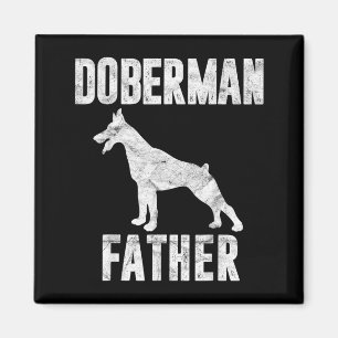 Imã Presente de Pai Doberman Vintage Cachorro Papai Pi