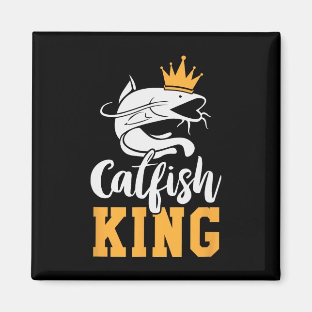 Imã Presente de pesca de peixe-gato-do-rei-Design Funn (Frente)