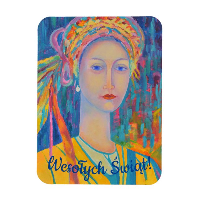 Ímã Presente de Polônia Merry Christmas Wesołych Świąt (Vertical)