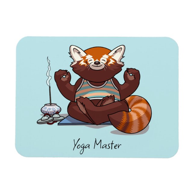Ímã Presente de professor mestre de Yoga de Panda Verm (Horizontal)
