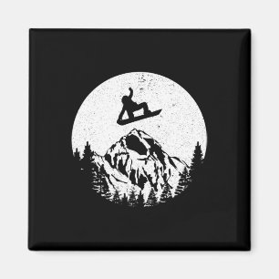 Imã Presente de Snowboard Retro Snowboard