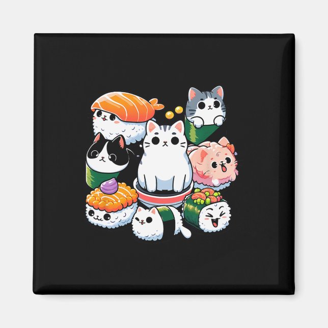 Imã Presente de Sobrecarga Sushi Gata Sushi com Anime  (Frente)