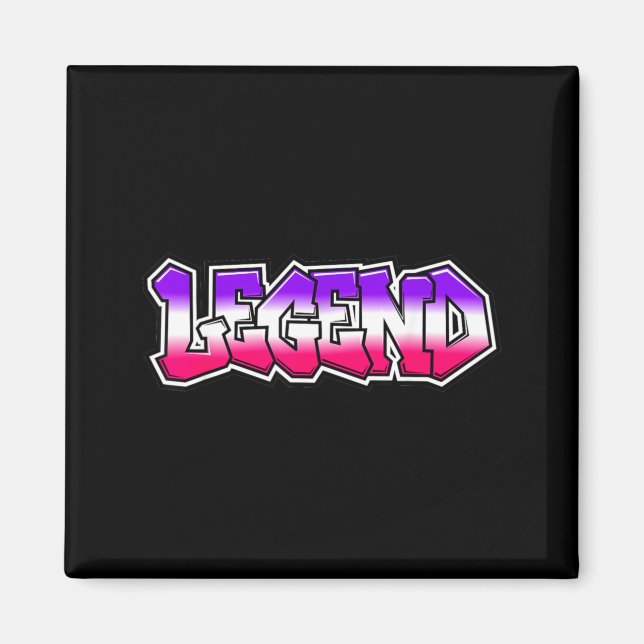 Imã Presente de texto de slogan de grafite lendário le (Frente)