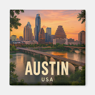 Imã Presente de Viagem Cidade à Beira-Mar Austin Texas