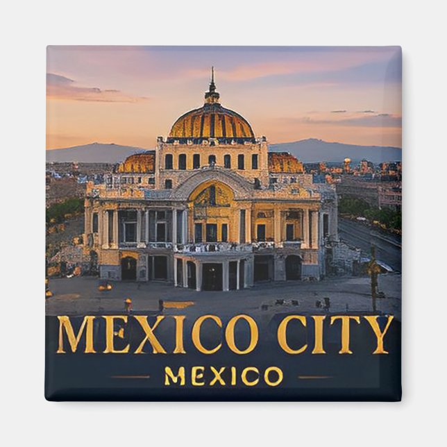 Imã ✈️ Presente de Viagem Cidade do México 🌵 (Frente)