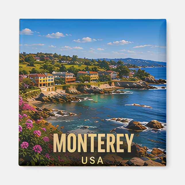 Imã Presente de viagem da costa pacífica de Monterey C (Frente)