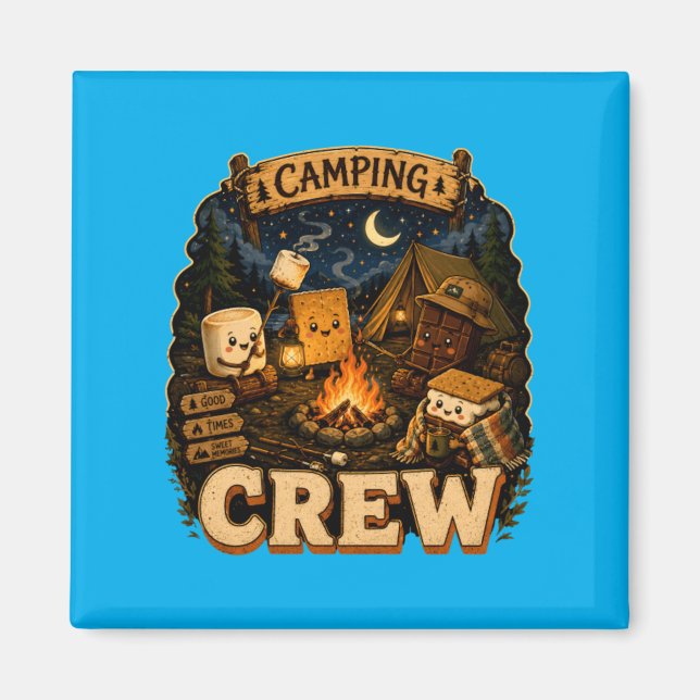Imã Presente de Viagem de Acampamento de Equipe de Smo (Frente)