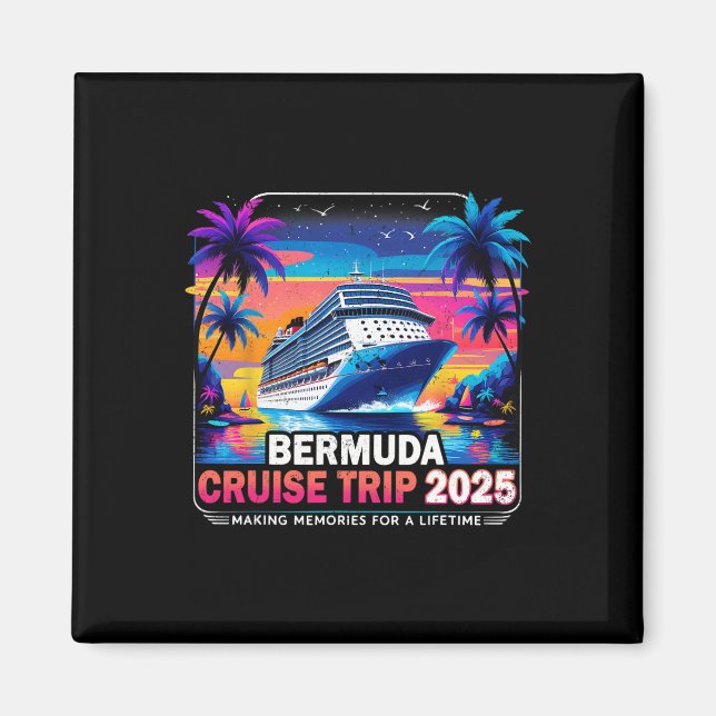 Imã Presente de Viagem de Cruzeiro pelas Bermudas 2025 (Frente)