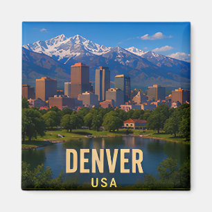 Imã Presente de viagem Denver Colorado Montanhas Rocho