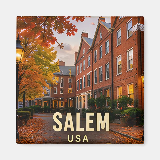 Imã Presente de Viagem do Centro Histórico de Salem Or (Frente)