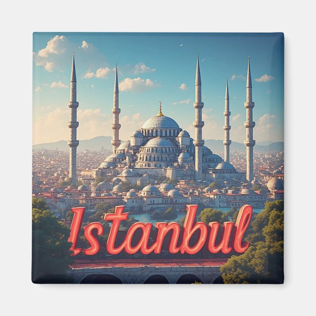 Imã Presente de Viagem Istambul Turquia Para Explorado (Frente)