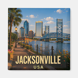 Imã Presente de viagem Jacksonville Florida Riverfront