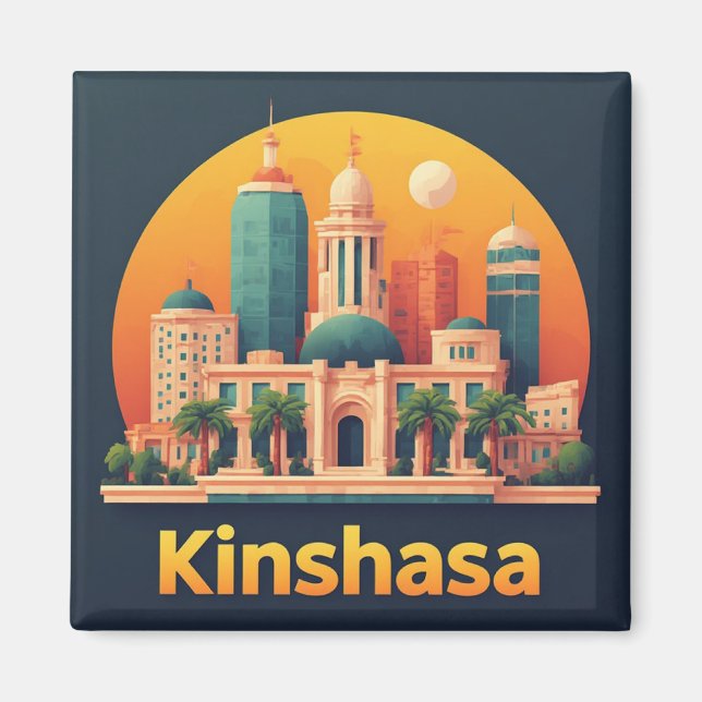 Imã Presente de Viagem Kinshasa Congo para Visitantes  (Frente)
