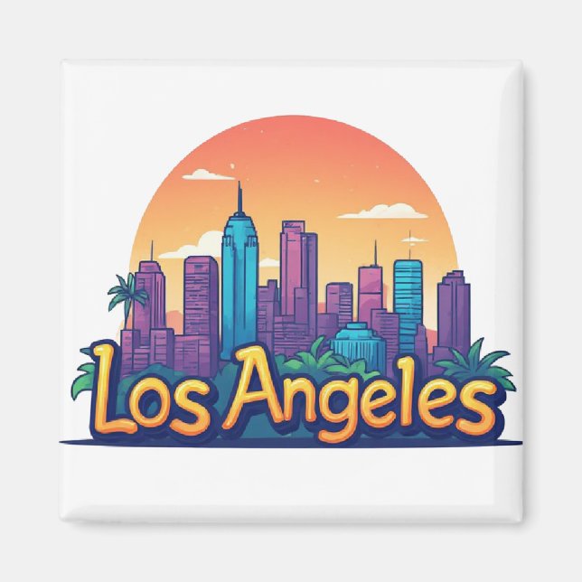 Imã Presente de Viagem Los Angeles Califórnia Para Exp (Frente)