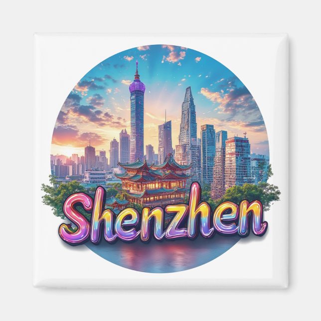 Imã Presente de Viagem Memória da Cidade de Shenzhen C (Frente)