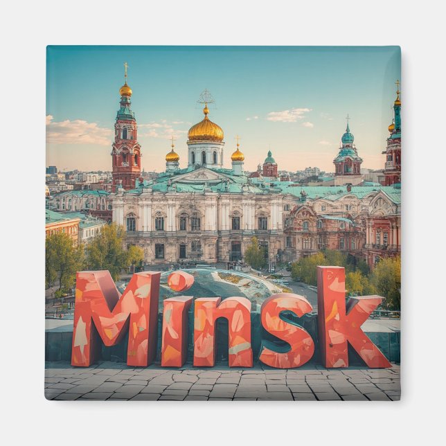 Imã Presente de Viagem Minsk Bielorrússia Para Visitan (Frente)