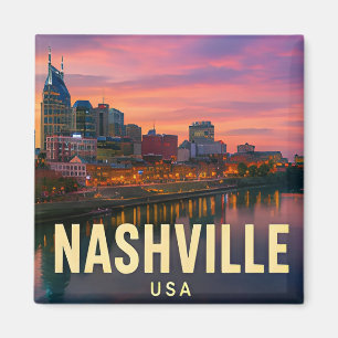 Imã Presente de viagem Nashville Tennessee Music City