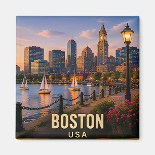 Imã Presente de Viagem para a Orla de Boston Massachus