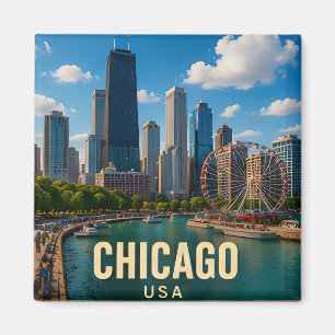 Imã Presente de Viagem para Chicago Illinois à Beira-M