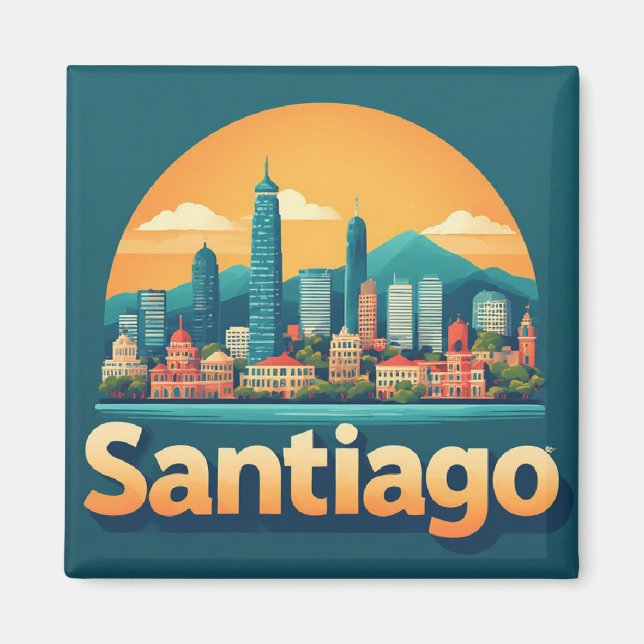 Imã Presente de Viagem para Exploradores de Santiago C (Frente)