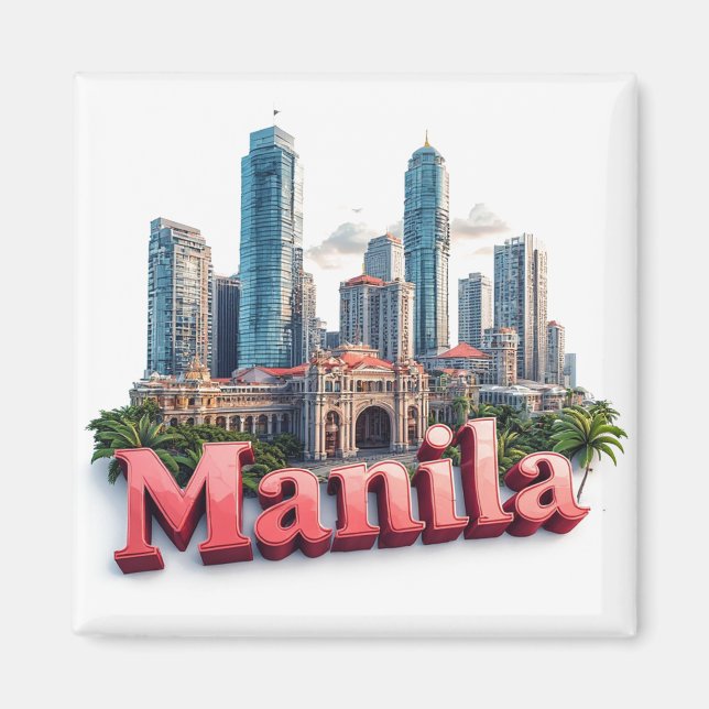 Imã Presente de Viagem para Manila Filipinas para Visi (Frente)