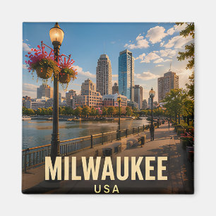 Imã Presente de Viagem Porto de Milwaukee Wisconsin